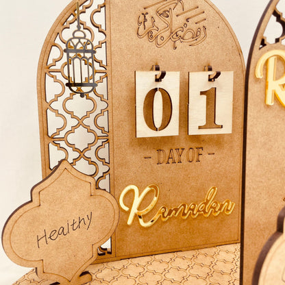 DIY Wooden Ramadan Countdown Calendar – Rustic Decor for Ramadan & Eid