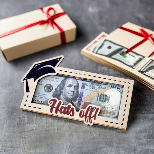 Wooden Money Holder – Graduation Gift | Envelope-Style Cash Holder