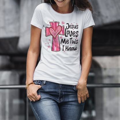 T-shirt unisexe Jésus m'aime - Cadeau Saint Valentin