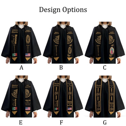 Personalized Mexican Graduation Stole – Name, School, Class of 2026