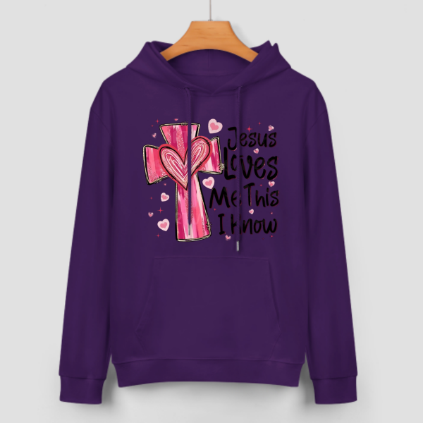 Sweat à capuche unisexe Jesus Loves Me - Cadeau de Saint-Valentin