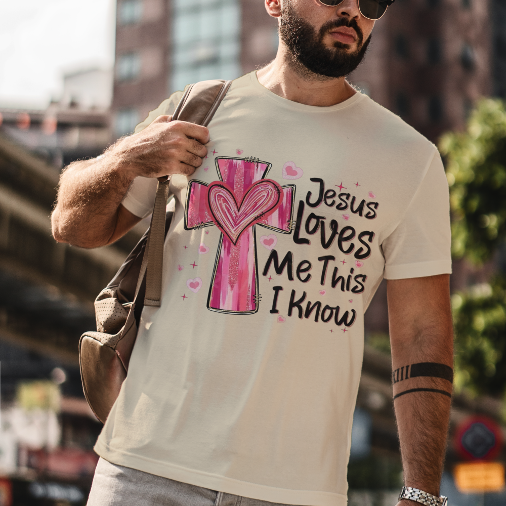 T-shirt unisexe Jésus m'aime - Cadeau Saint Valentin