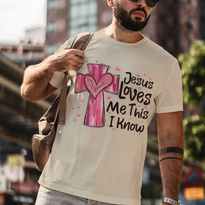 T-shirt unisexe Jésus m'aime - Cadeau Saint Valentin