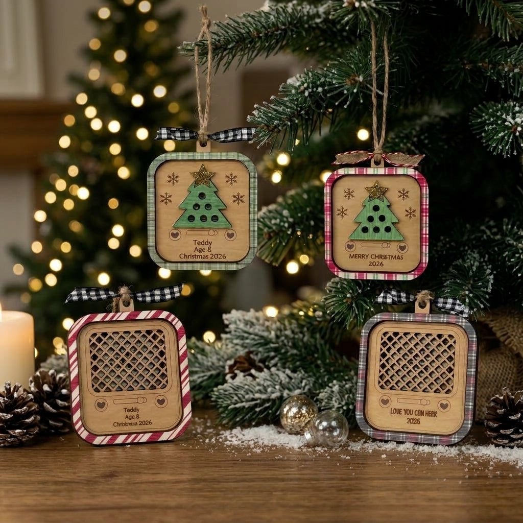 Personalized Voice Recording Christmas Ornament – Custom Keepsake