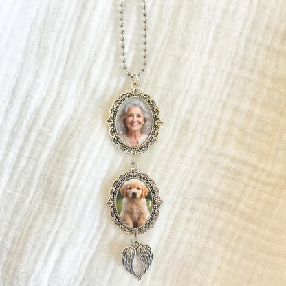 Personalized Memorial Car Charm | Photo Rearview Mirror Keepsake
