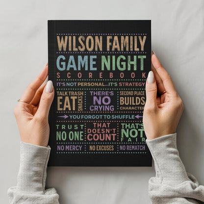 Personalized Family Game Night Scorebook, Custom Family Game Log, Board Game Lover Gift