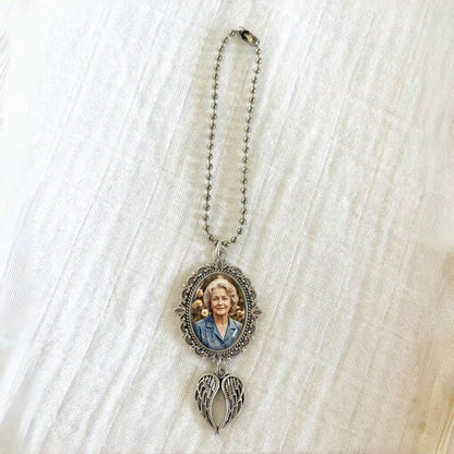 Personalized Memorial Car Charm | Photo Rearview Mirror Keepsake