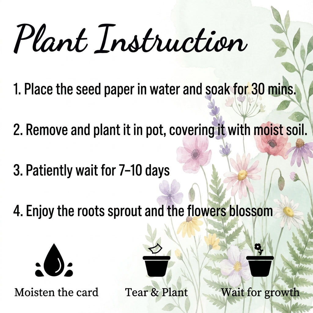 Personalized 2027 Plantable Flower Seed Paper Calendar with Wooden Stand