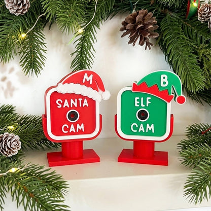 Personalized Santa Cam & Elf Cam, Custom Initial Christmas Decoration
