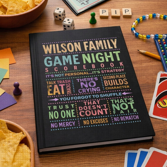 Personalized Family Game Night Scorebook, Custom Family Game Log, Board Game Lover Gift