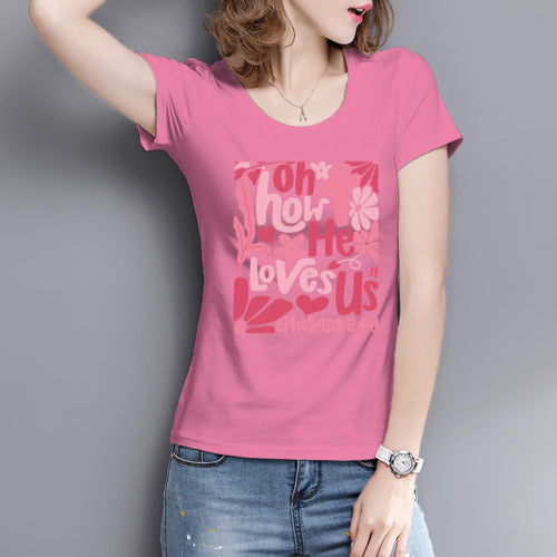 Oh, wie er uns liebt, christliches Valentinstag-T-Shirt, Unisex