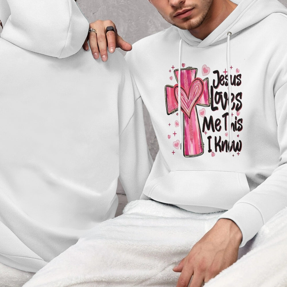 Sweat à capuche unisexe Jesus Loves Me - Cadeau de Saint-Valentin