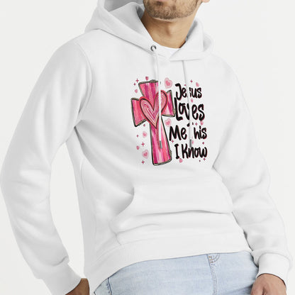 Sweat à capuche unisexe Jesus Loves Me - Cadeau de Saint-Valentin