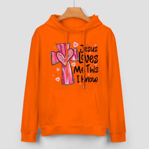 Sweat à capuche unisexe Jesus Loves Me - Cadeau de Saint-Valentin