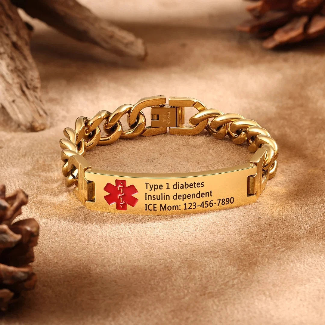 Personalized Stainless Steel Medical Alert Bracelet | Custom Engraved ID
