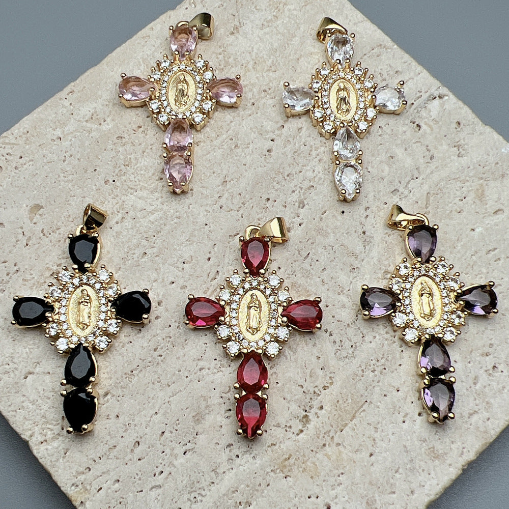 Mini Cowboy Hat Virgin Mary Car Charm – Custom Hat, Cross & Initial