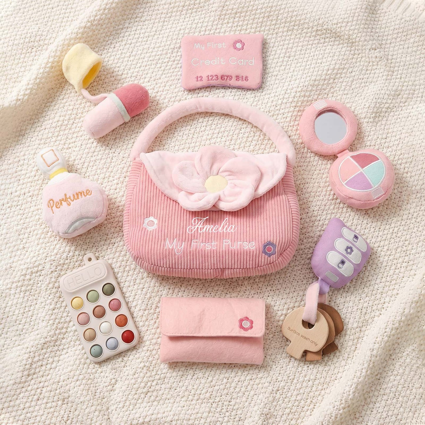 Personalized First Purse Playset for Girls | Embroidered Name Gift