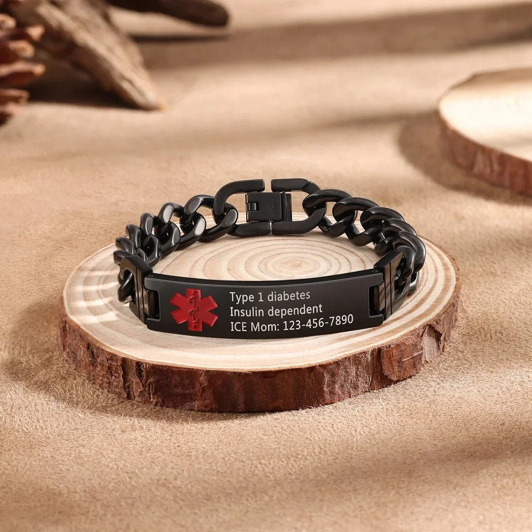 Personalized Stainless Steel Medical Alert Bracelet | Custom Engraved ID