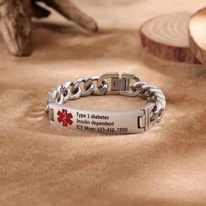 Personalized Stainless Steel Medical Alert Bracelet | Custom Engraved ID
