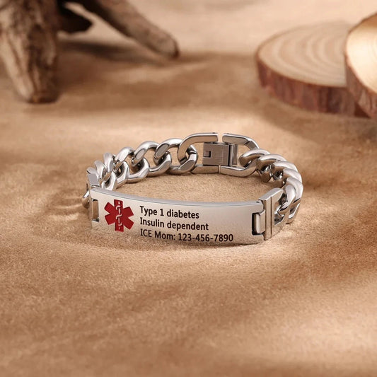 Personalized Stainless Steel Medical Alert Bracelet | Custom Engraved ID