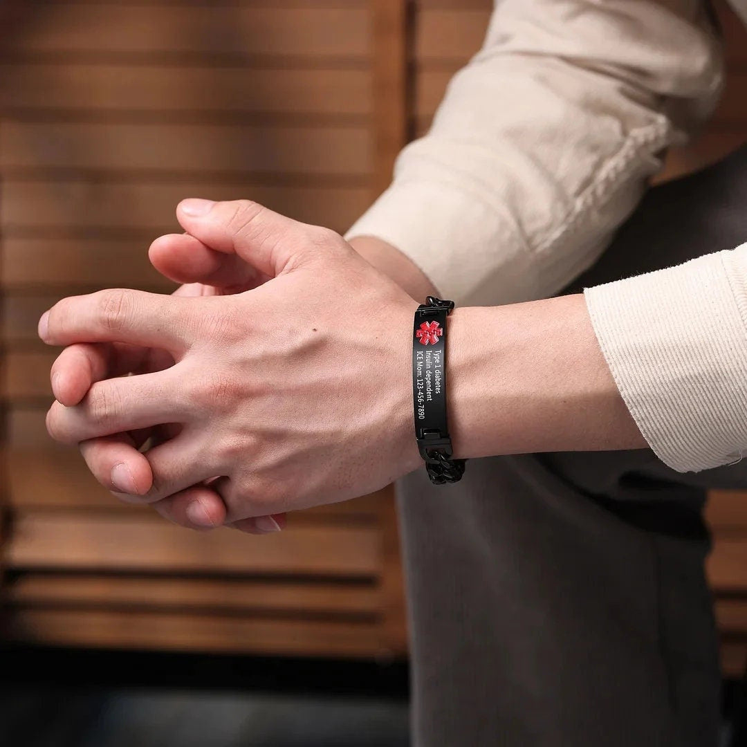 Personalized Stainless Steel Medical Alert Bracelet | Custom Engraved ID