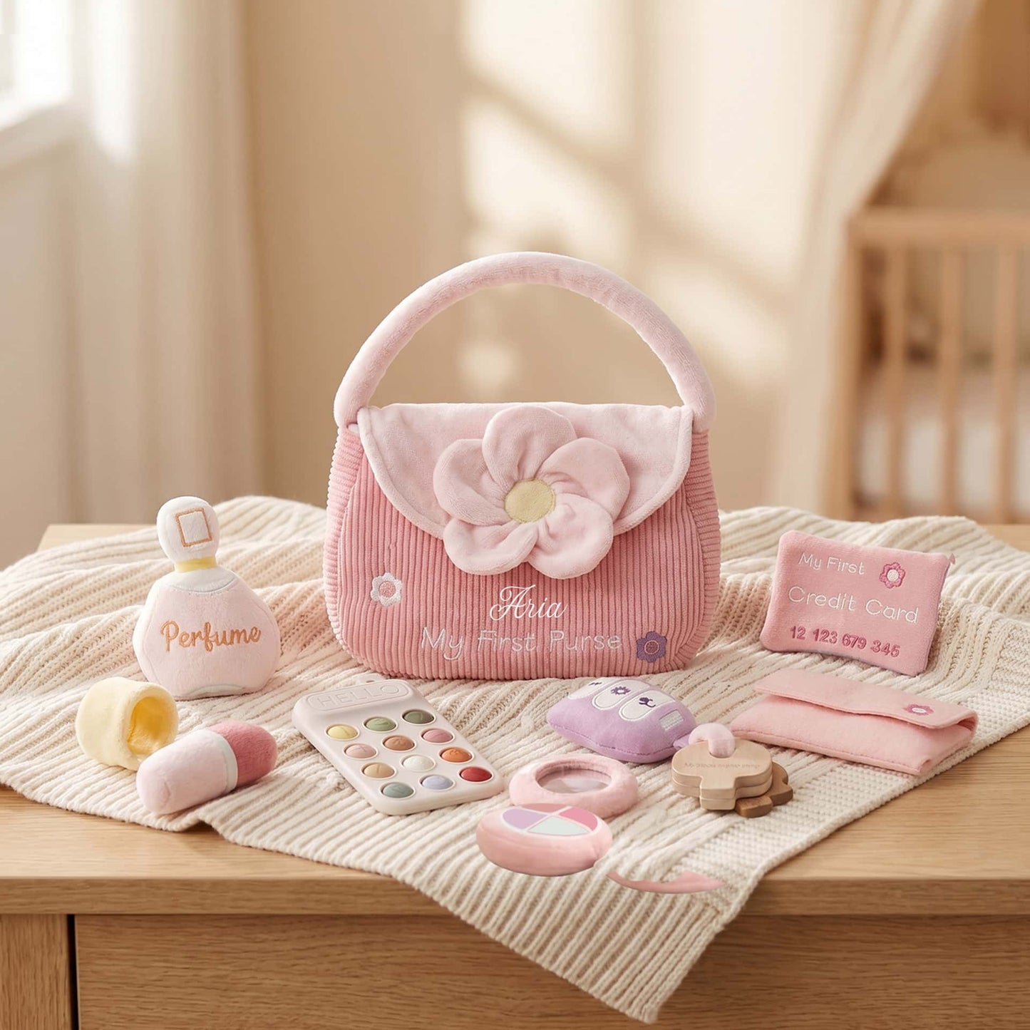 Personalized First Purse Playset for Girls | Embroidered Name Gift