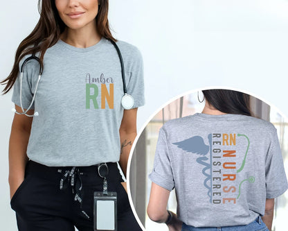 Personalisiertes Krankenschwester Shirt mit Namen – Personalisiertes RN CNA Geschenk Unisex T-Shirt