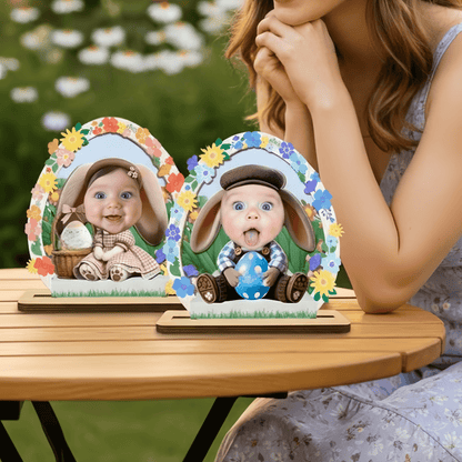 Personalisierte Osterhasen-Plakette für Kinder mit Foto-Upload