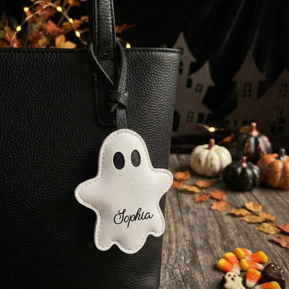 Personalized Ghost Bag Charm | Custom Name Halloween Bag Charm