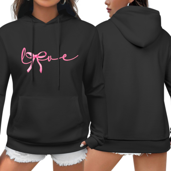 Sweat à capuche pour couple avec imprimé papillon et nœud - Cadeau romantique pour la Saint-Valentin