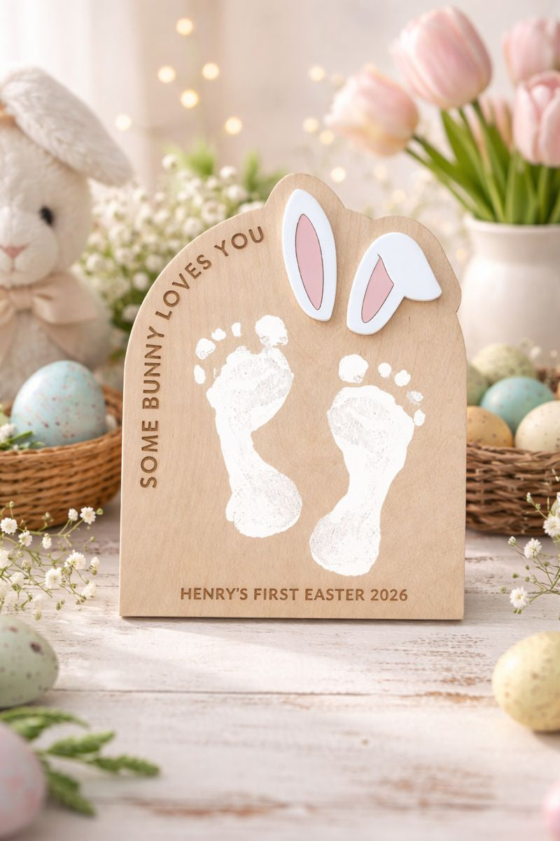 Baby’s First Easter Bunny Footprint Sign – DIY Keepsake