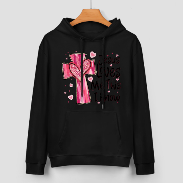 Sweat à capuche unisexe Jesus Loves Me - Cadeau de Saint-Valentin
