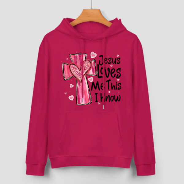Sweat à capuche unisexe Jesus Loves Me - Cadeau de Saint-Valentin