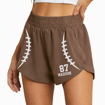 Custom Football Lace Shorts for Women – Glitter Game Day Shorts