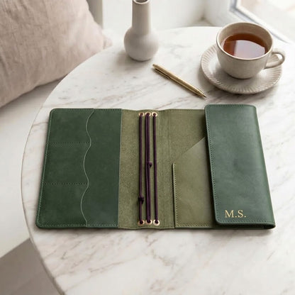 Personalized A5 Leather Journal Cover, Refillable Notebook Cover