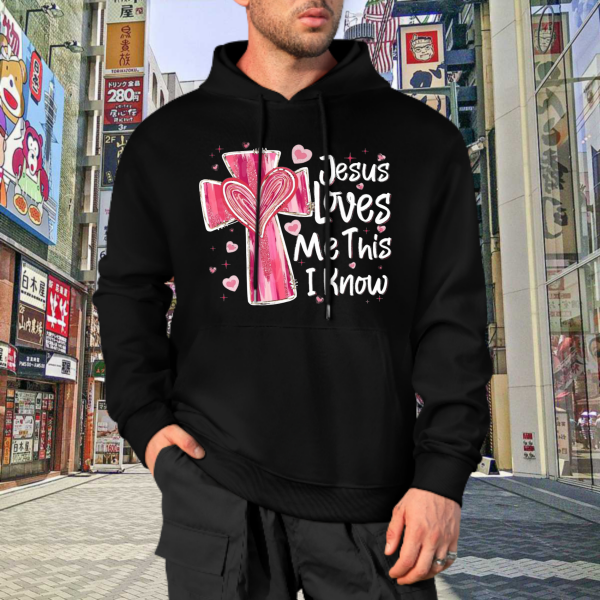 Sweat à capuche unisexe Jesus Loves Me - Cadeau de Saint-Valentin