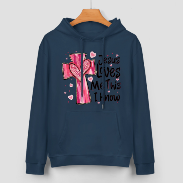 Sweat à capuche unisexe Jesus Loves Me - Cadeau de Saint-Valentin