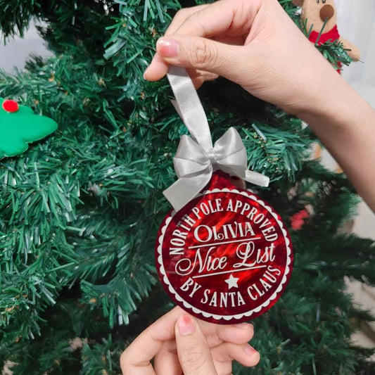 Personalized Santa’s Nice List Medal – Santa & Santa Paws Christmas Gift