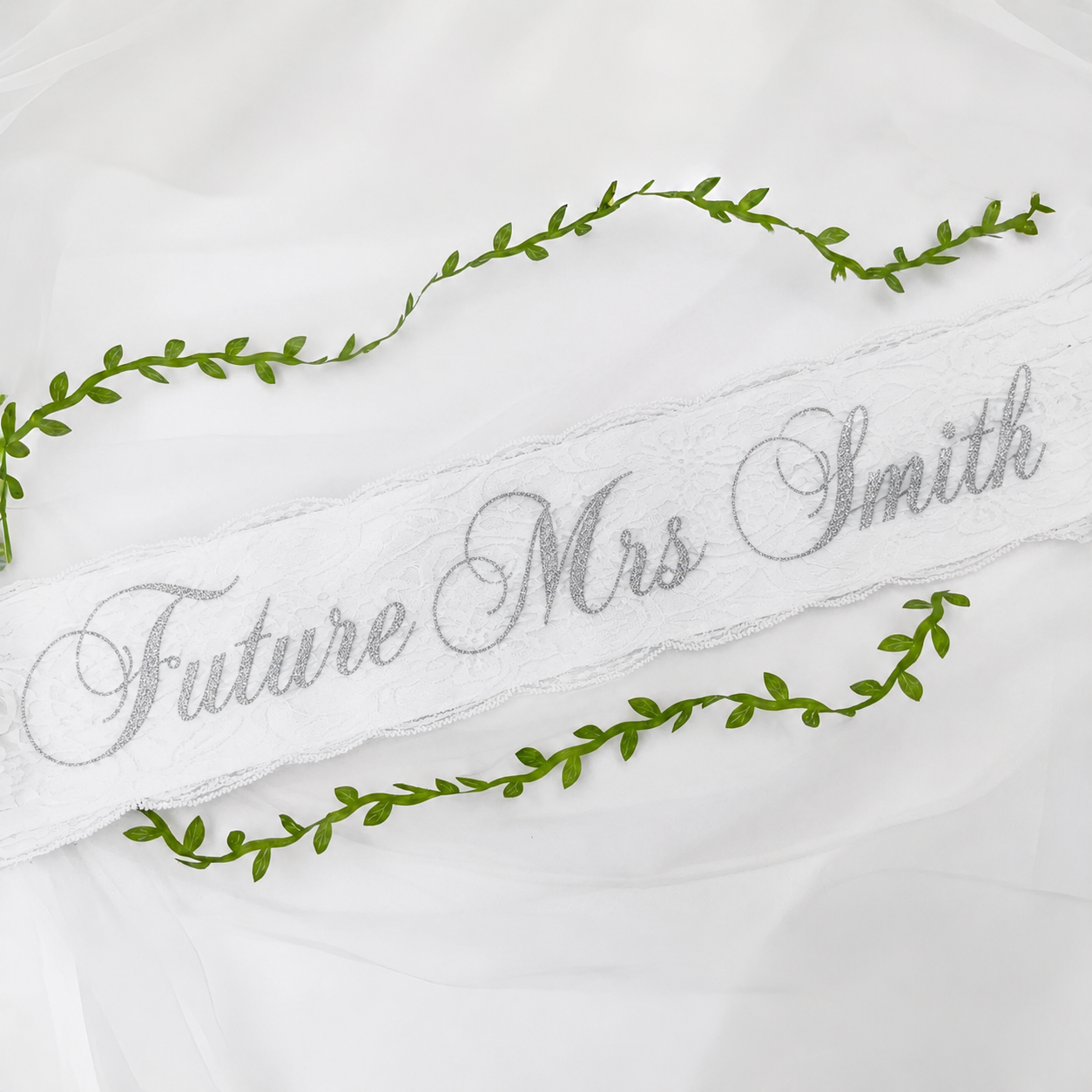 Personalized Lace Satin Bridal Sash | Custom Wedding Party Sash