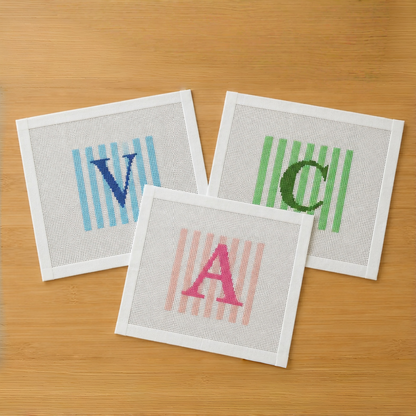 Beginner Personalized Needlepoint Letter Canvas Kit | DIY Gift