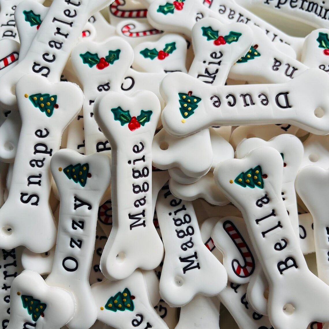 Personalized Name Bone Christmas Ornament | Pet Name Gift
