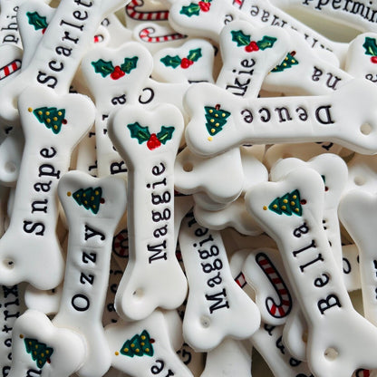 Personalized Name Bone Christmas Ornament | Pet Name Gift