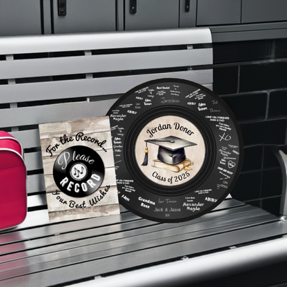 Vinyl Record DIY Graduation Party Guest Book – Custom Gift🎓
