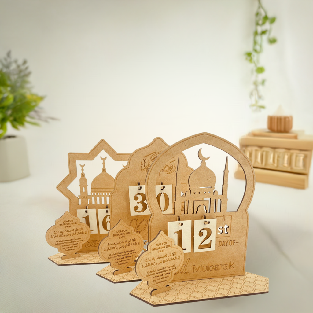 DIY Wooden Ramadan Countdown Calendar – Rustic Decor for Ramadan & Eid