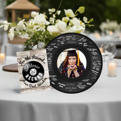Vinyl Record DIY Graduation Party Guest Book – Custom Gift🎓