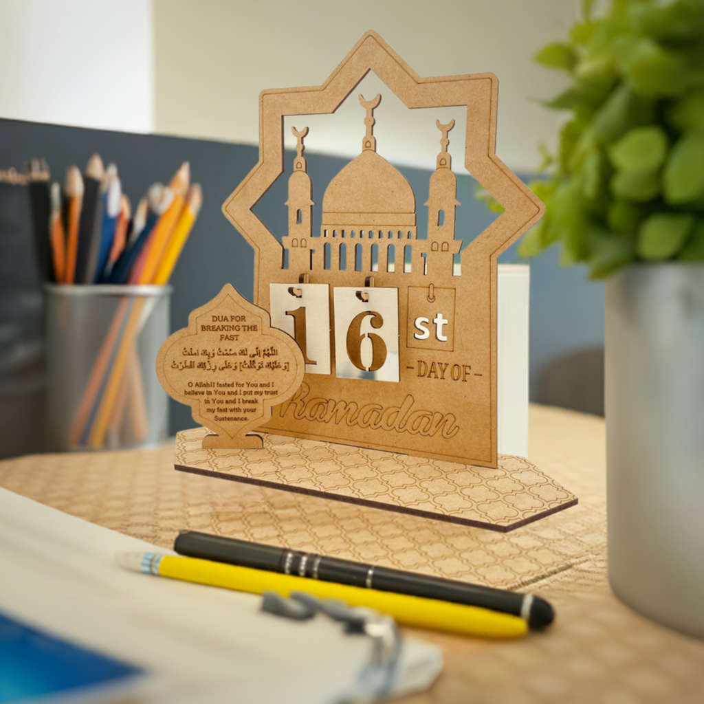 DIY Wooden Ramadan Countdown Calendar – Rustic Decor for Ramadan & Eid