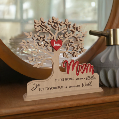 Custom Family Tree Stand with Names & Hearts | Personalized Gift for Mom