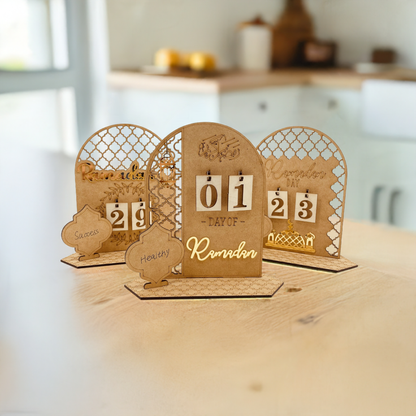 DIY Wooden Ramadan Countdown Calendar – Rustic Decor for Ramadan & Eid