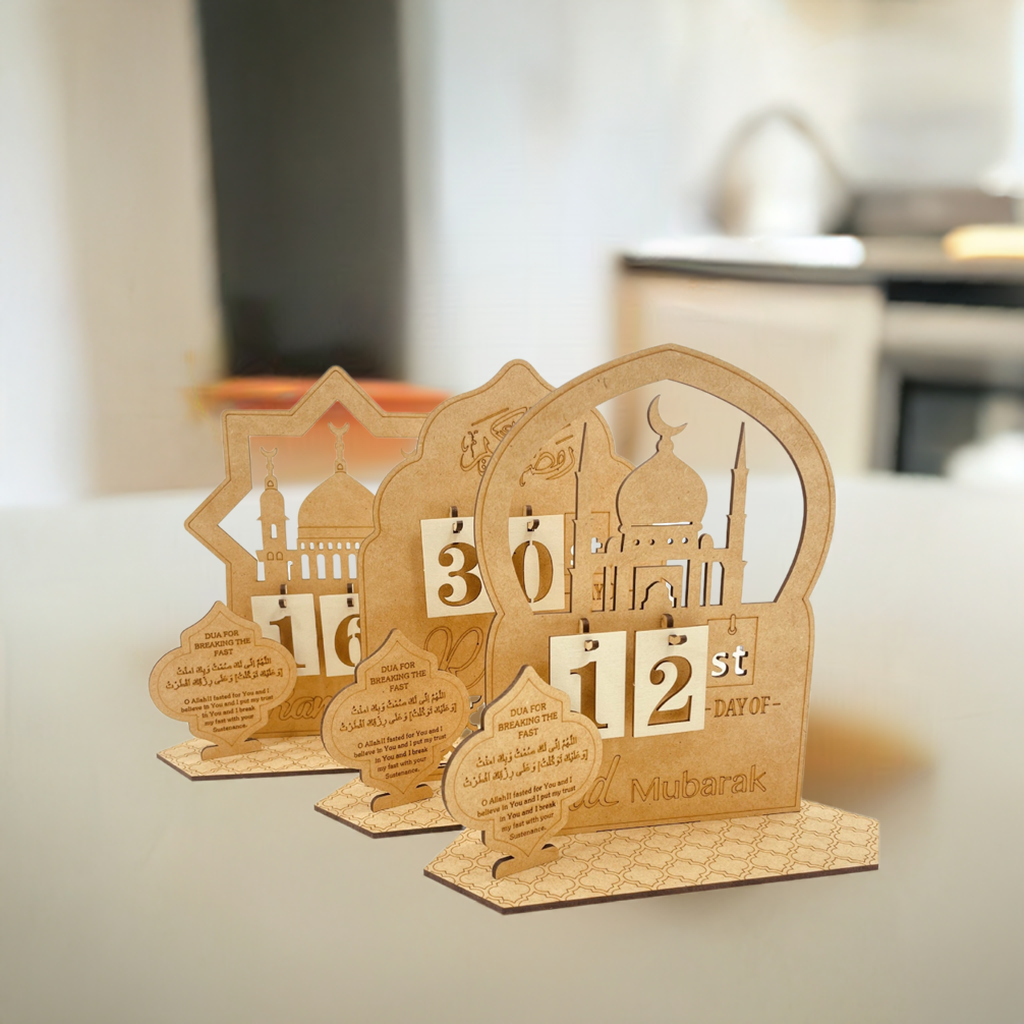 DIY Wooden Ramadan Countdown Calendar – Rustic Decor for Ramadan & Eid