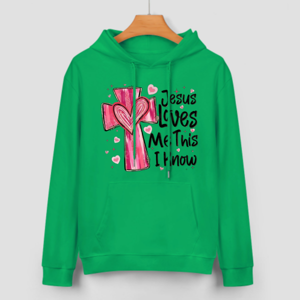 Sweat à capuche unisexe Jesus Loves Me - Cadeau de Saint-Valentin